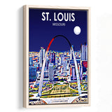 St Louis MI Art V1, Large Canvas, Framed Canvas Print Wall Art Home Decor, Floating Frame