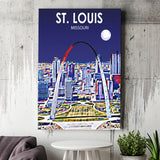 St Louis MI Art V1 ,City Art Print, Large Canvas, Canvas Print Wall Art Home Decor