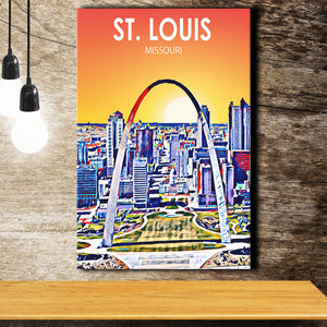 St Louis MI Art ,City Art Print, Large Canvas, Canvas Print Wall Art Home Decor