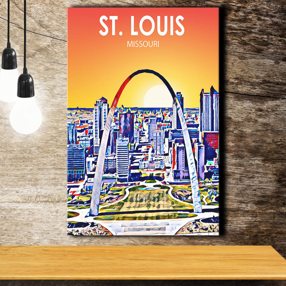 St Louis MI Art ,City Art Print, Large Canvas, Canvas Print Wall Art Home Decor