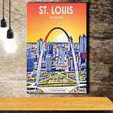 St Louis MI Art ,City Art Print, Large Canvas, Canvas Print Wall Art Home Decor