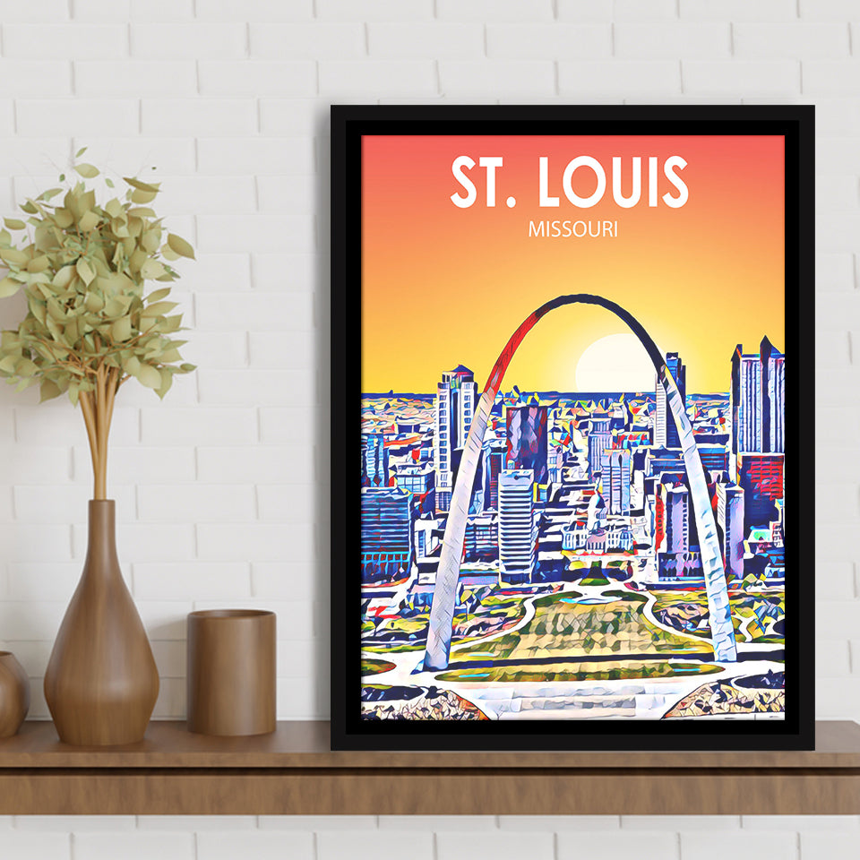 St Louis MI Art, Large Canvas, Framed Canvas Print Wall Art Home Decor, Floating Frame