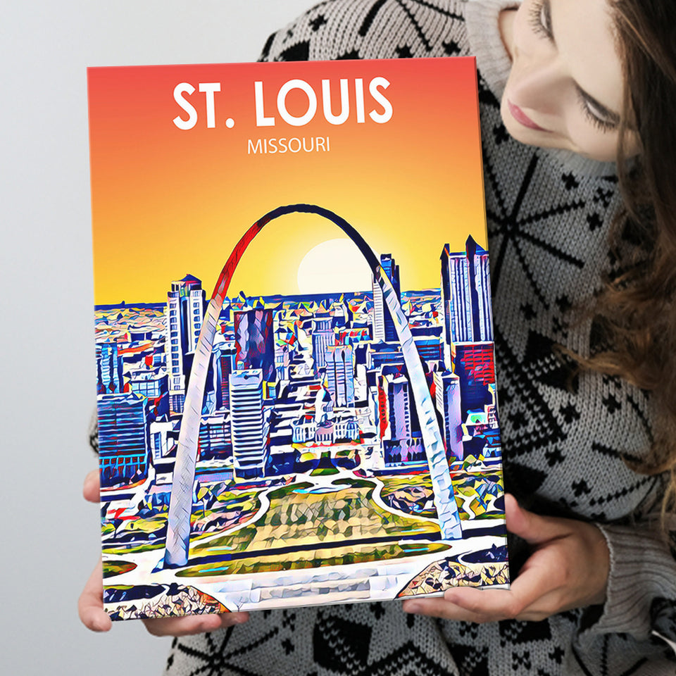 St Louis MI Art ,City Art Print, Large Canvas, Canvas Print Wall Art Home Decor