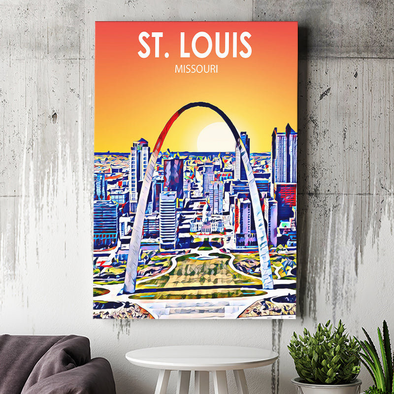St Louis MI Art ,City Art Print, Large Canvas, Canvas Print Wall Art Home Decor
