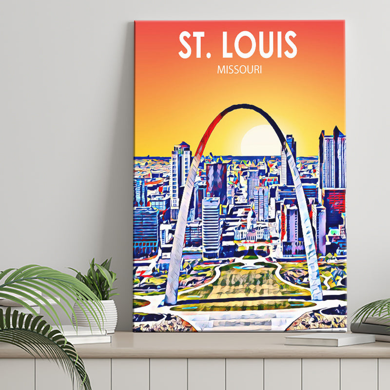 St Louis MI Art ,City Art Print, Large Canvas, Canvas Print Wall Art Home Decor