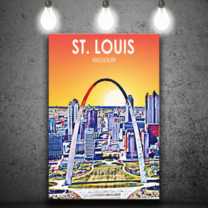 St Louis MI Art ,City Art Print, Large Canvas, Canvas Print Wall Art Home Decor