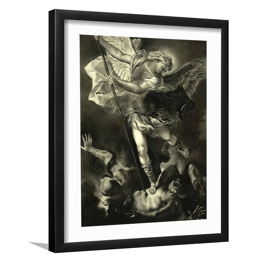 St. Michael Vanquishing The Devil Wall Art Print - Framed Art, Framed Prints, Painting Print