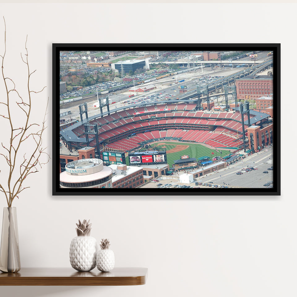 StLouis Cardinals Stadium Framed Canvas Prints Busch Stadium Wall Art Aerial,Sport Stadium Art Prints, Fan Gift