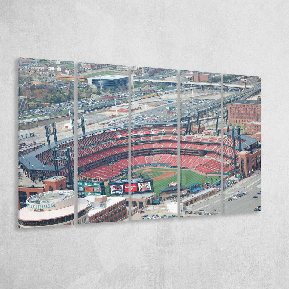 StLouis Cardinals Stadium Canvas Prints Busch Stadium Wall Art Aerial,Multi Panels B,Sport Stadium Art Prints, Fan Gift
