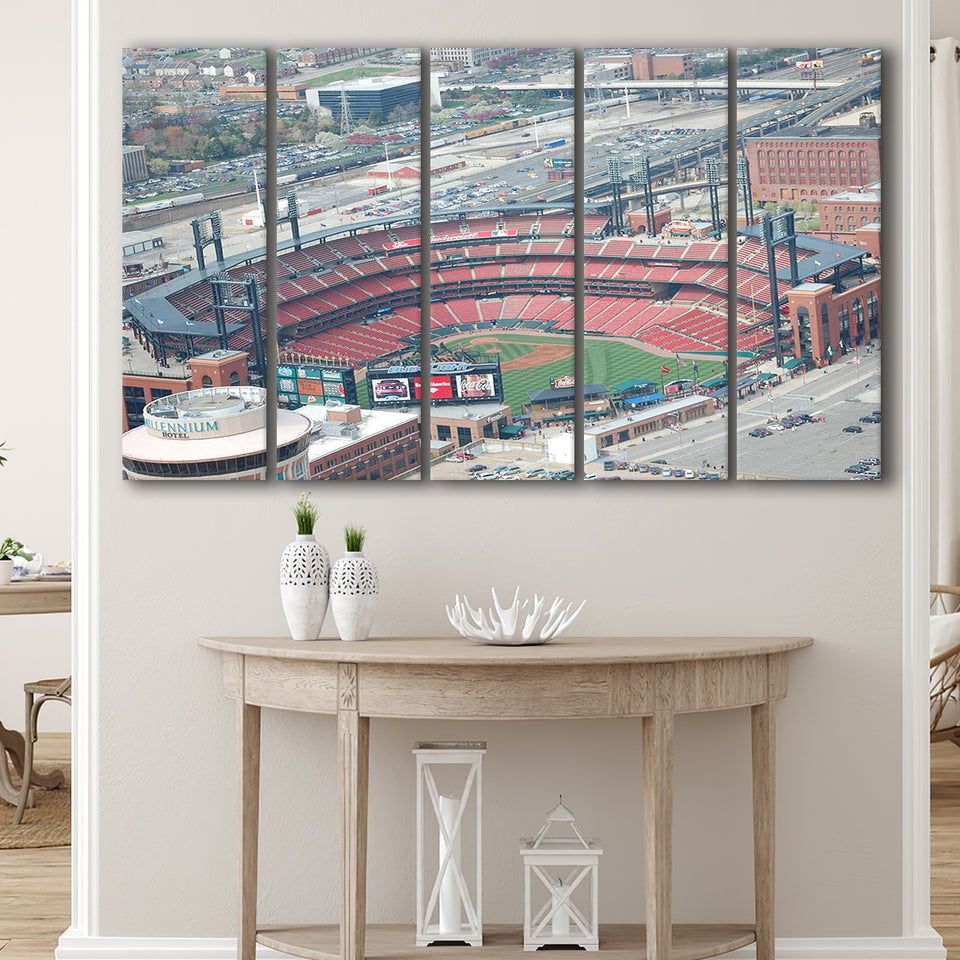 StLouis Cardinals Stadium Canvas Prints Busch Stadium Wall Art Aerial,Multi Panels B,Sport Stadium Art Prints, Fan Gift