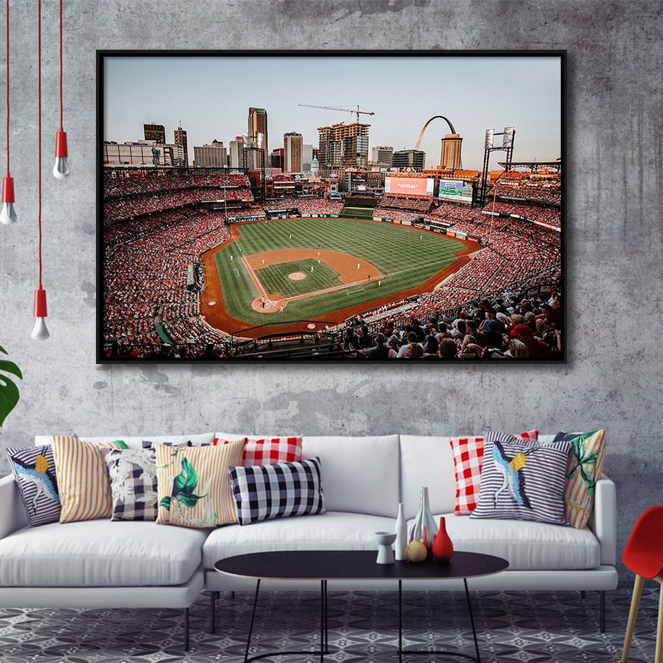 StLouis Cardinals Stadium Framed Canvas Prints Busch Stadium Wall Art Baseball,Sport Stadium Art Prints, Fan Gift