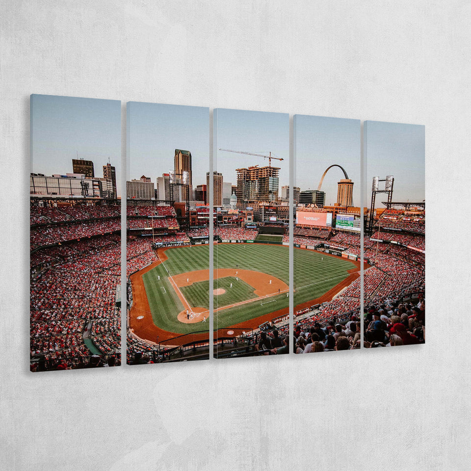 StLouis Cardinals Stadium Canvas Prints Busch Stadium Wall Art Baseball,Multi Panels B,Sport Stadium Art Prints, Fan Gift