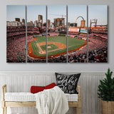 StLouis Cardinals Stadium Canvas Prints Busch Stadium Wall Art Baseball,Multi Panels B,Sport Stadium Art Prints, Fan Gift