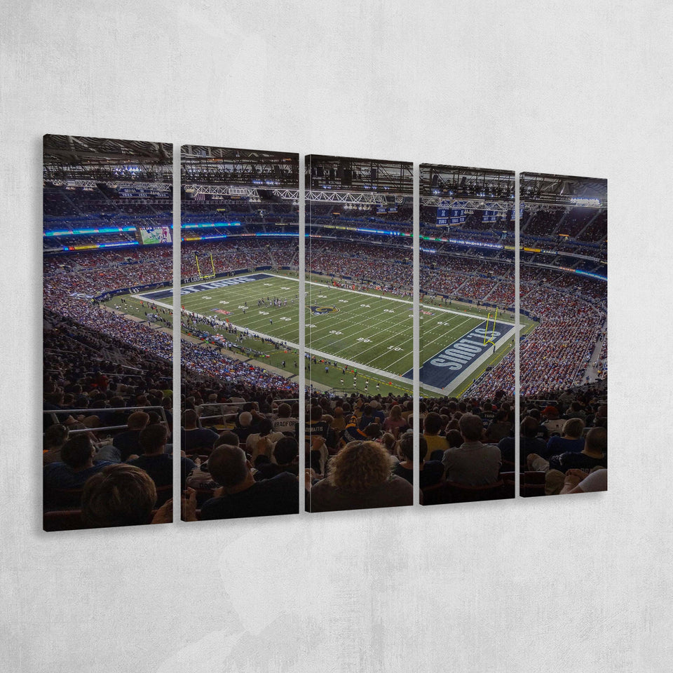 St Louis Battlehawks Stadium Canvas Prints Americas Center Wall Art,Multi Panels B,Sport Stadium Art Prints, Fan Gift