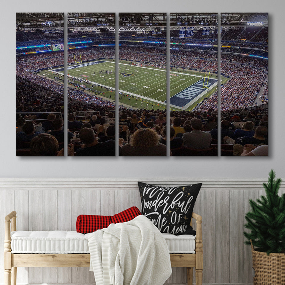 St Louis Battlehawks Stadium Canvas Prints Americas Center Wall Art,Multi Panels B,Sport Stadium Art Prints, Fan Gift
