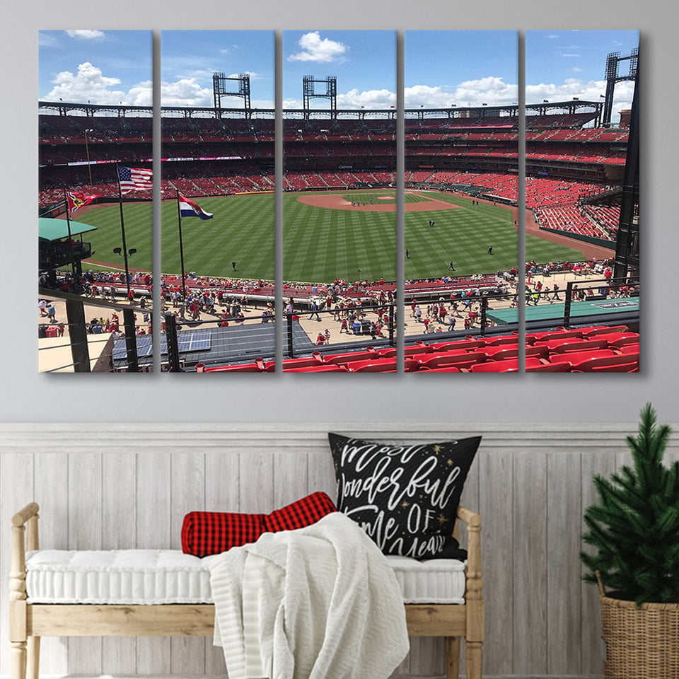 St Louis Cardinals Stadium Canvas Prints Busch Stadium Wall Art,Multi Panels B,Sport Stadium Art Prints, Fan Gift