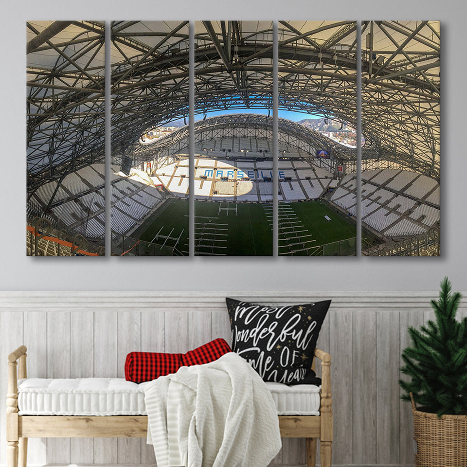 Stade Velodrome Wall Art Olympique Marseille Stadium Canvas Prints Football,Multi Panels B,Sport Stadium Art Prints, Fan Gift