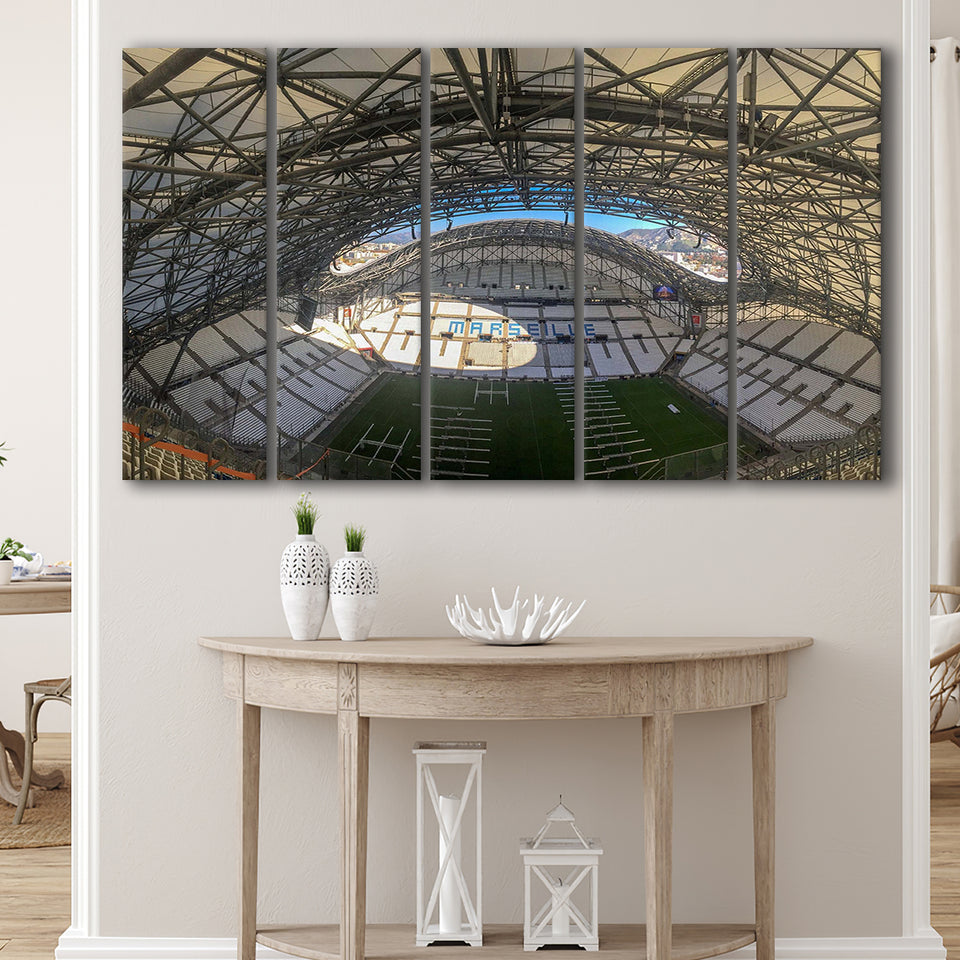 Stade Velodrome Wall Art Olympique Marseille Stadium Canvas Prints Football,Multi Panels B,Sport Stadium Art Prints, Fan Gift