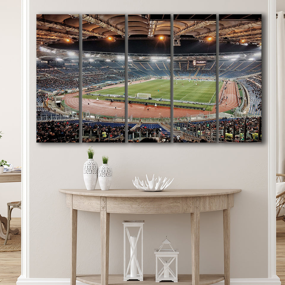 Stadio Olimpico Stadium Canvas Prints Roma Wall Art Lazio Poster,Multi Panels B,Sport Stadium Art Prints, Fan Gift