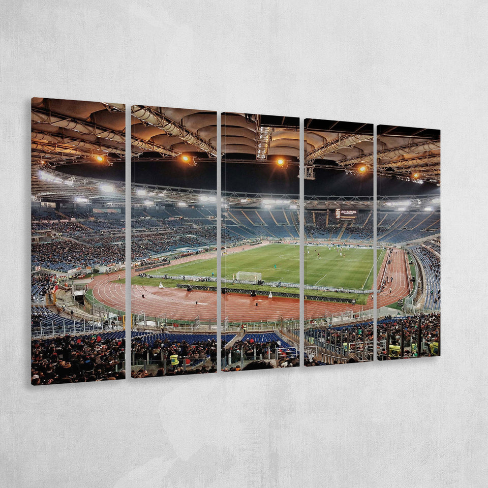 Stadio Olimpico Stadium Canvas Prints Roma Wall Art Lazio Poster,Multi Panels B,Sport Stadium Art Prints, Fan Gift
