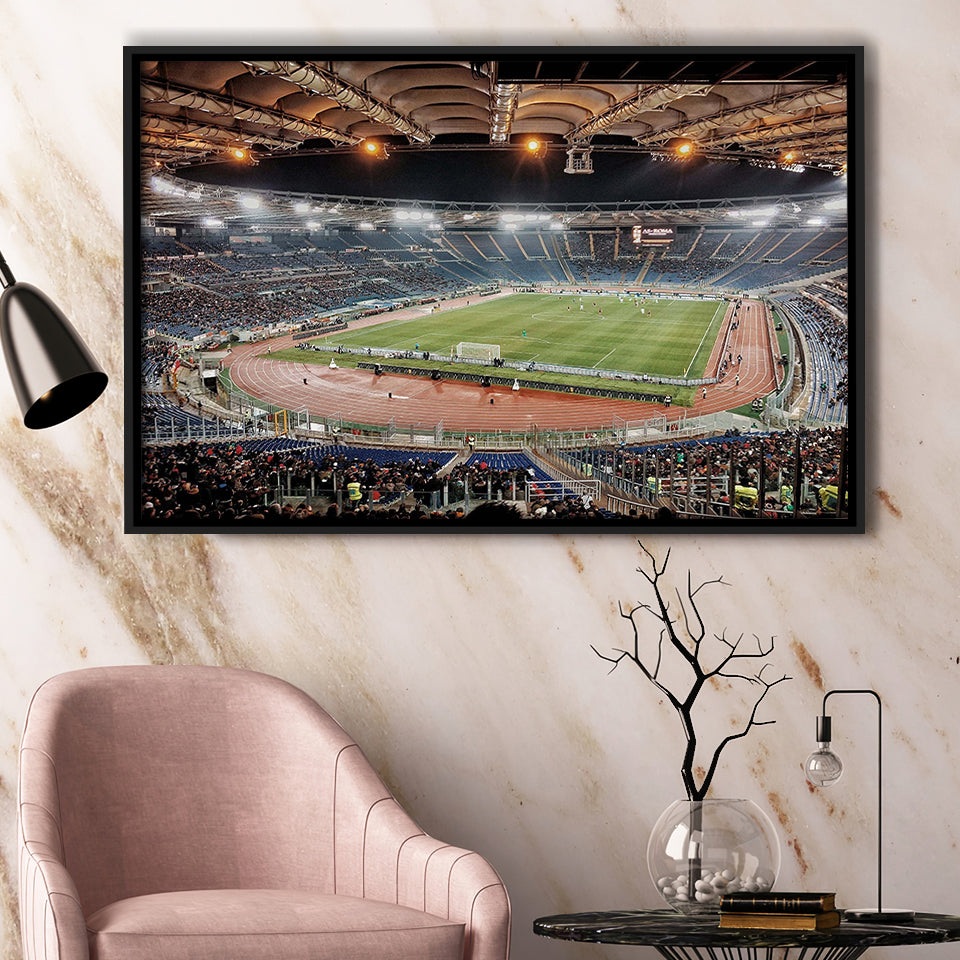 Stadio Olimpico Stadium Framed Canvas Prints Roma Wall Art Lazio Poster,Sport Stadium Art Prints, Fan Gift