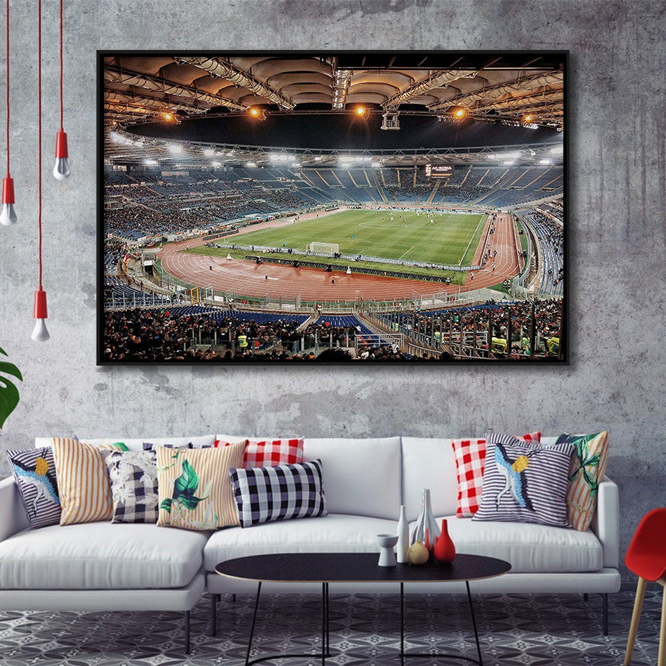 Stadio Olimpico Stadium Framed Canvas Prints Roma Wall Art Lazio Poster,Sport Stadium Art Prints, Fan Gift
