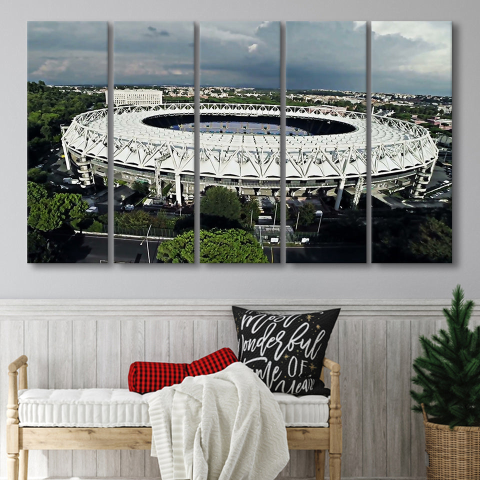 Stadio Olimpico, Stadium Canvas, Sport Art, Gift for him, Multi Panels B, Canvas Prints Wall Art Decor