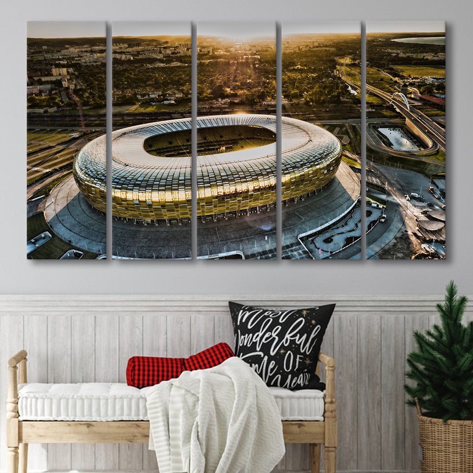 Stadion Energa Gdansk, Stadium Canvas, Sport Art, Gift for him, Multi Panels B, Canvas Prints Wall Art Decor
