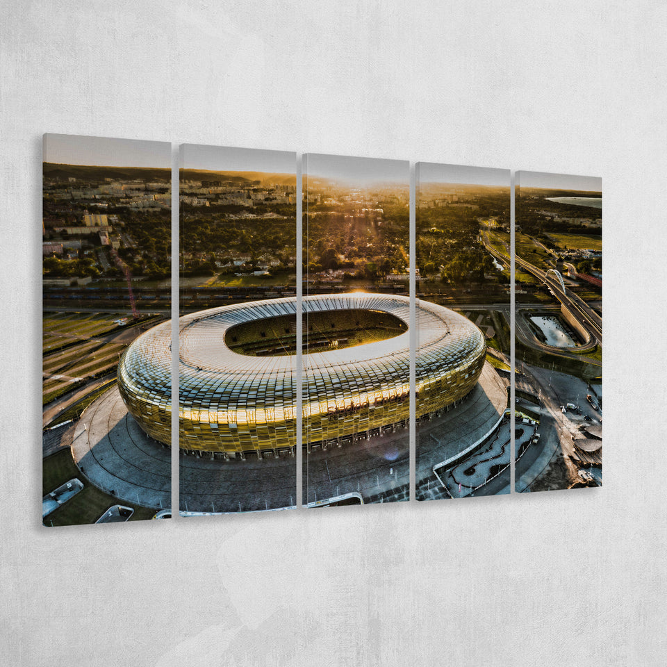 Stadion Energa Gdansk, Stadium Canvas, Sport Art, Gift for him, Multi Panels B, Canvas Prints Wall Art Decor