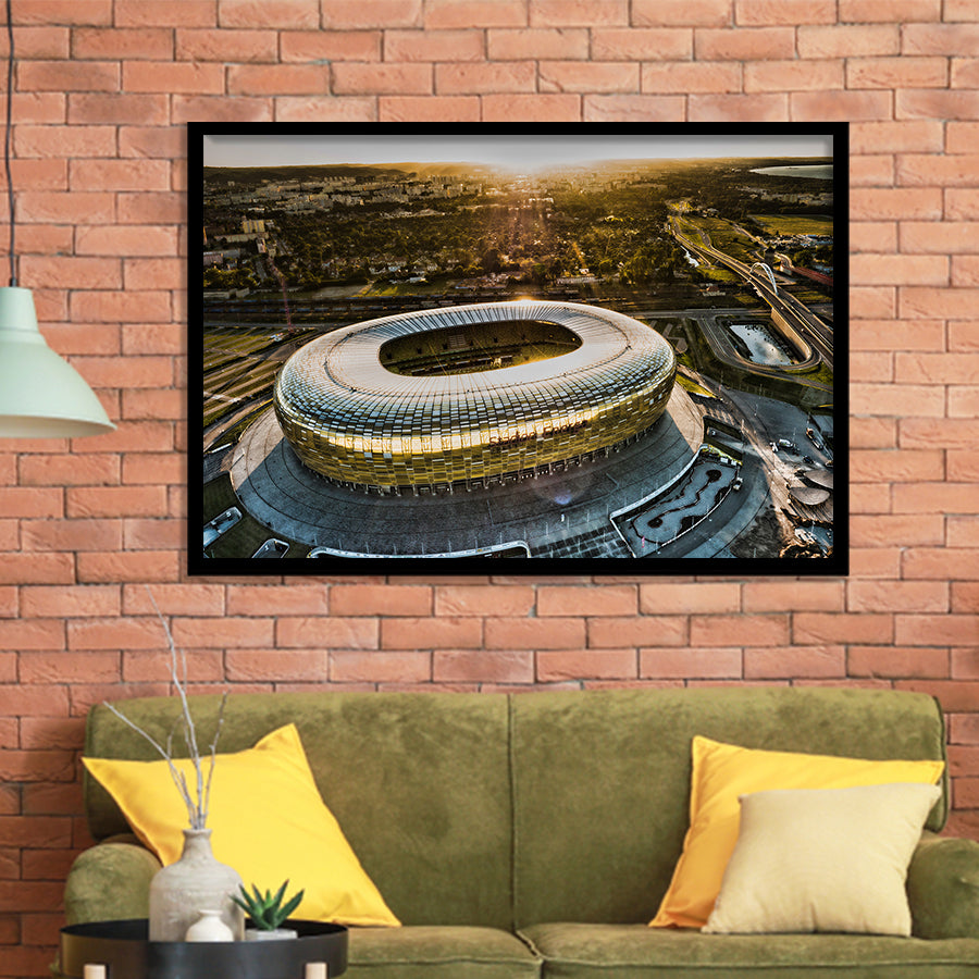 Stadion Energa Gdansk, Stadium Canvas, Sport Art, Gift for him, Framed Art Prints Wall Art Decor, Framed Picture