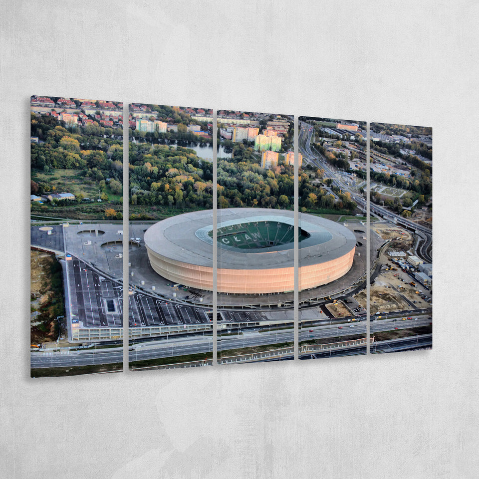 Stadion We Wroclaw, Stadium Canvas, Sport Art, Gift for him, Multi Panels B, Canvas Prints Wall Art Decor