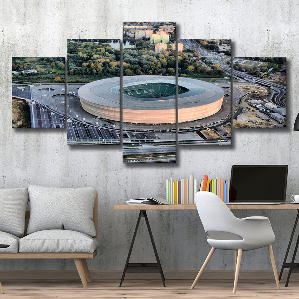Stadion We Wroclaw, Stadium Canvas, Sport Art, Large Canvas, Multi Panels, Canvas Prints Wall Art Decor