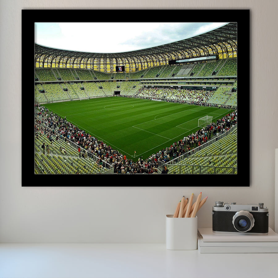 Stadium Arena Energa, Stadium Canvas, Sport Art, Gift for him, Framed Art Prints Wall Art Decor, Framed Picture