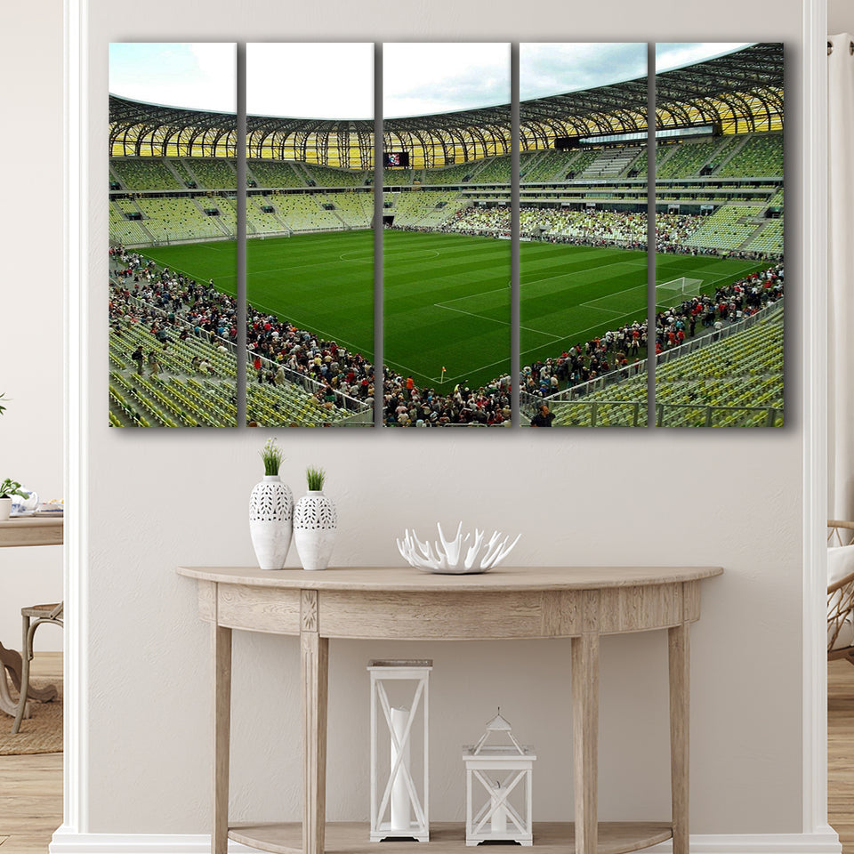 Stadium Arena Energa, Stadium Canvas, Sport Art, Gift for him, Multi Panels B, Canvas Prints Wall Art Decor
