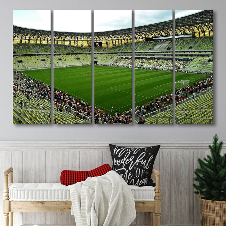Stadium Arena Energa, Stadium Canvas, Sport Art, Gift for him, Multi Panels B, Canvas Prints Wall Art Decor