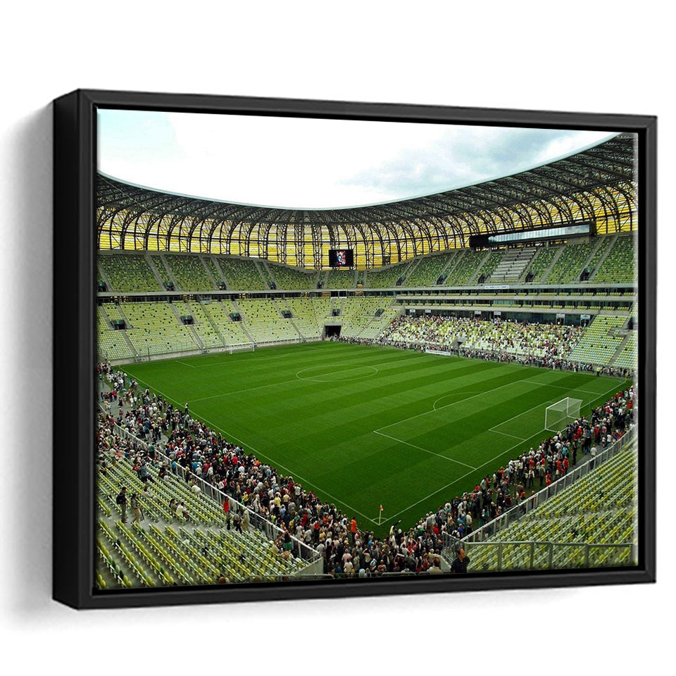 Stadium Arena Energa, Stadium Canvas, Sport Art, Gift for him, Framed Canvas Prints Wall Art Decor, Framed Picture