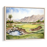 Stadium Golf Course Ink Watercolor Painting, Framed Canvas Prints Wall Art Decor, Floating Frame