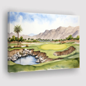 Stadium Golf Course Ink Watercolor Painting Canvas Prints Wall Art, Painting Art Home Decor