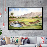 Stadium Golf Course Ink Watercolor Painting Framed Art Prints Wall Decor, Framed Painting Art