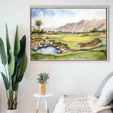 Stadium Golf Course Ink Watercolor Painting, Framed Canvas Prints Wall Art Decor, Floating Frame