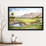 Stadium Golf Course Ink Watercolor Painting, Framed Canvas Prints Wall Art Decor, Floating Frame