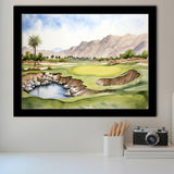 Stadium Golf Course Ink Watercolor Painting Framed Art Prints Wall Decor, Framed Painting Art