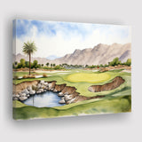 Stadium Golf Course Ink Watercolor Painting Canvas Prints Wall Art, Painting Art Home Decor