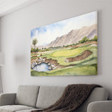 Stadium Golf Course Ink Watercolor Painting Canvas Prints Wall Art, Painting Art Home Decor