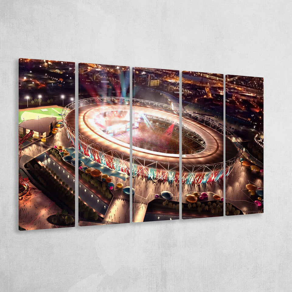 Stadium in London Olympics, Stadium Canvas, Sport Art, Gift for him, Multi Panels B, Canvas Prints Wall Art Decor