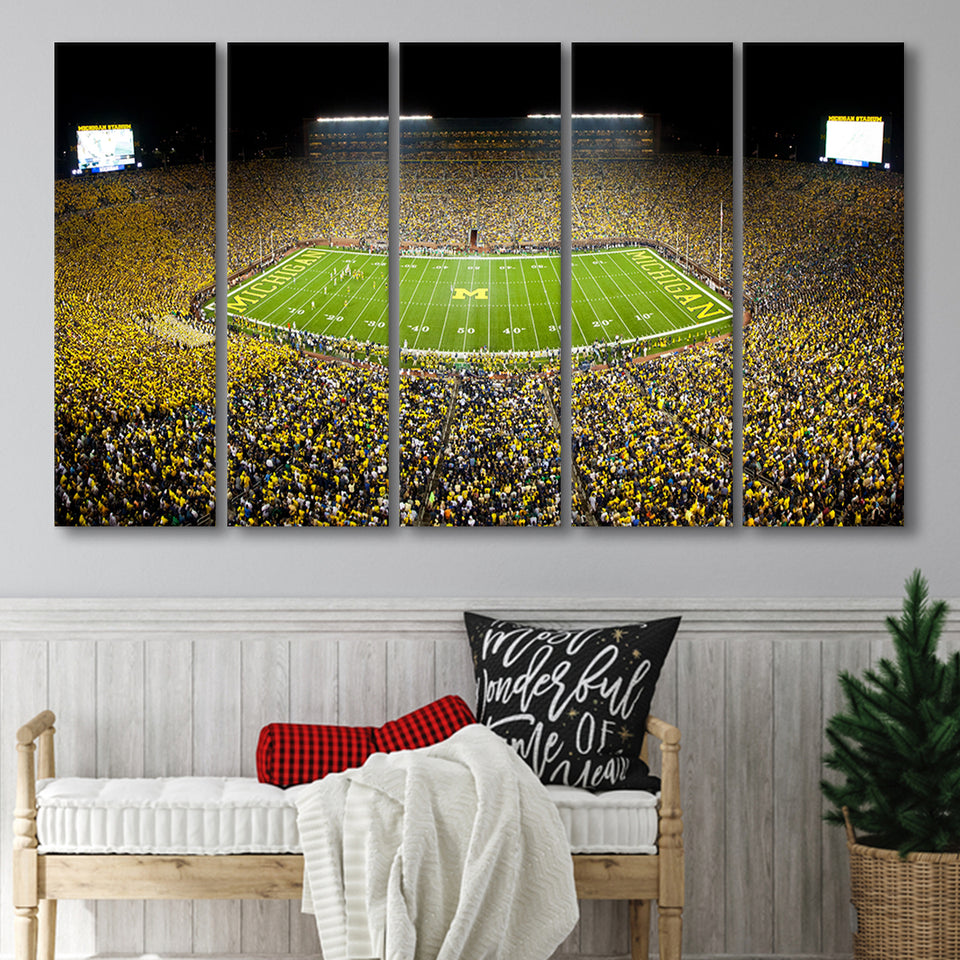 Stadium in Michigan, Stadium Canvas, Sport Art, Gift for him, Multi Panels B, Canvas Prints Wall Art Decor
