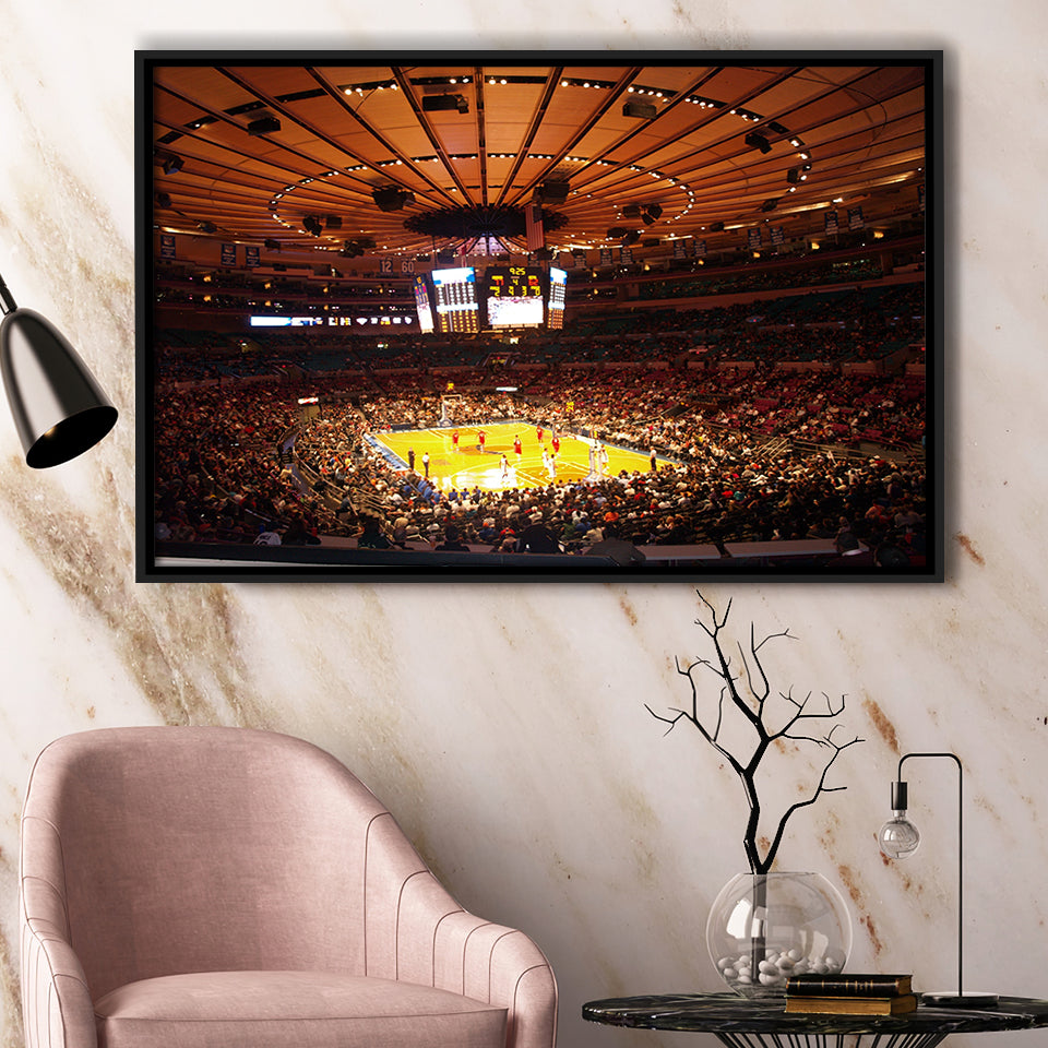 Stadium in New York Madison Garden, Stadium Canvas, Sport Art, Gift for him, Framed Canvas Prints Wall Art Decor, Framed Picture