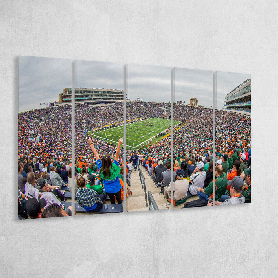 Stadium in Notre Dame, Stadium Canvas, Sport Art, Gift for him, Multi Panels B, Canvas Prints Wall Art Decor