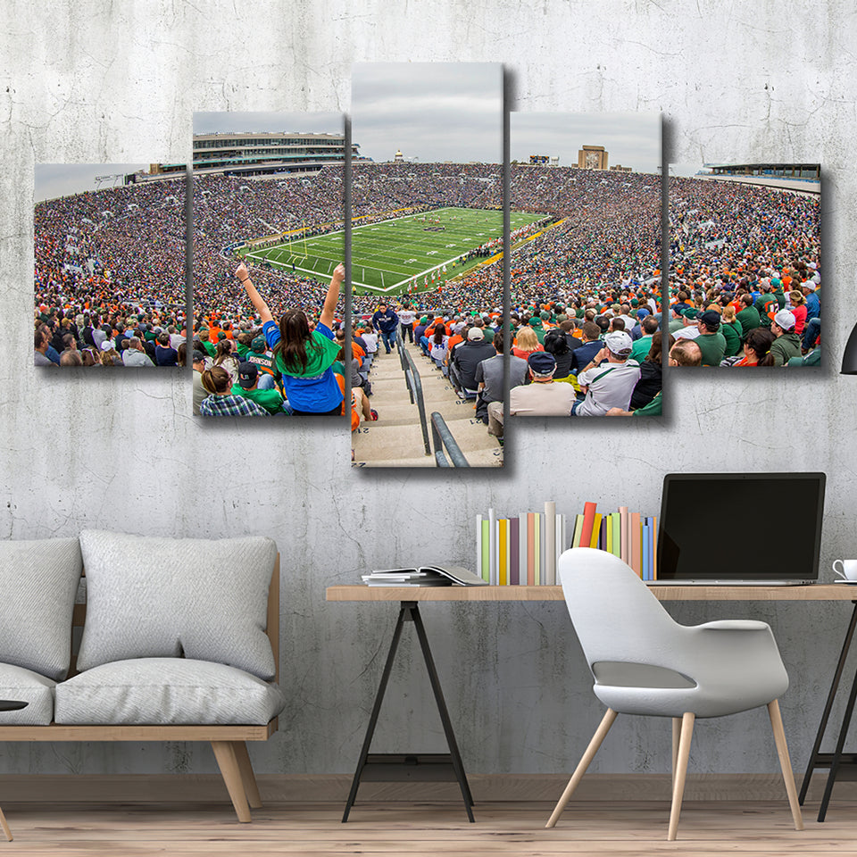 Stadium in Notre Dame, Stadium Canvas, Sport Art, Large Canvas, Multi Panels, Canvas Prints Wall Art Decor