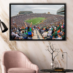 Stadium in Notre Dame, Stadium Canvas, Sport Art, Gift for him, Framed Canvas Prints Wall Art Decor, Framed Picture